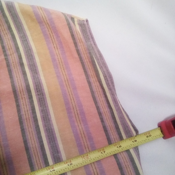 DREW Pink Orange Stripe Asymmetrical Linen Mini Dress Size Medium - Picture 5 of 7